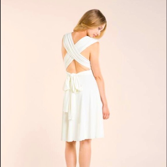 White Knee-length convertible dress - Picture 2 of 7